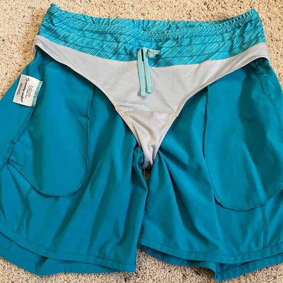 Turquoise Moving Comfort Women's Running/Workout Shorts Size Small - Picture 7 of 8
